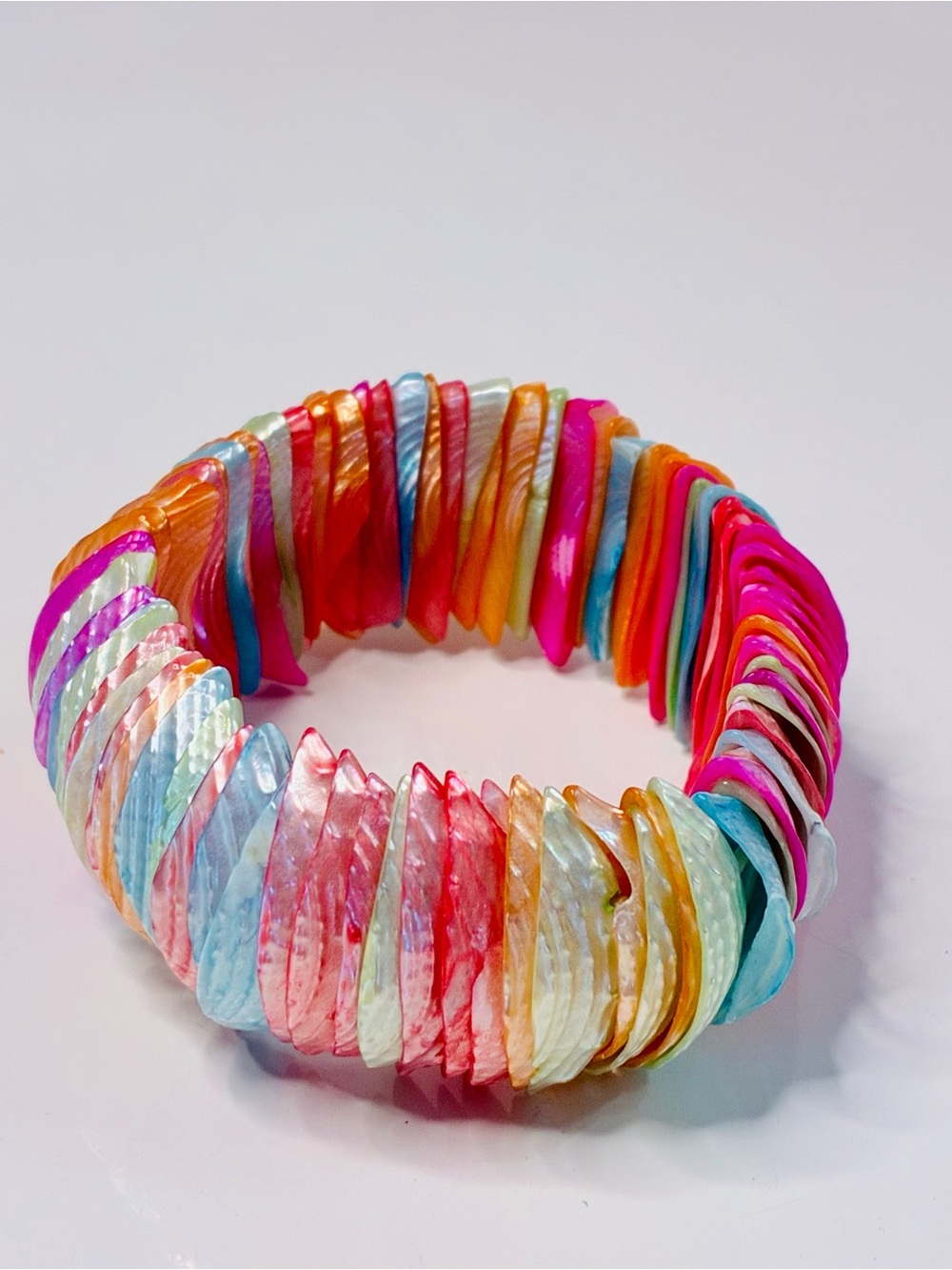 Source Unknown Multicolor Shell Disk Stretch Bracelet - Picture 6 of 16